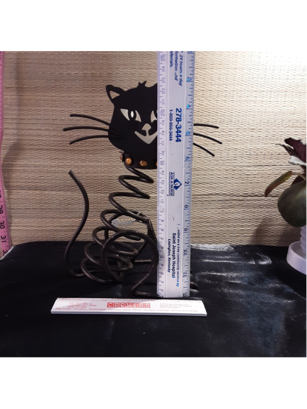 PartyLite Black Cat Spring Body Candle Holder with fish - Picture 4 of 5